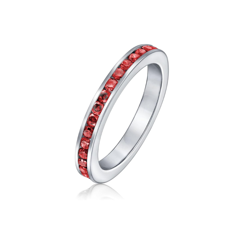 Infinity-ring med rubin | Hvidguld