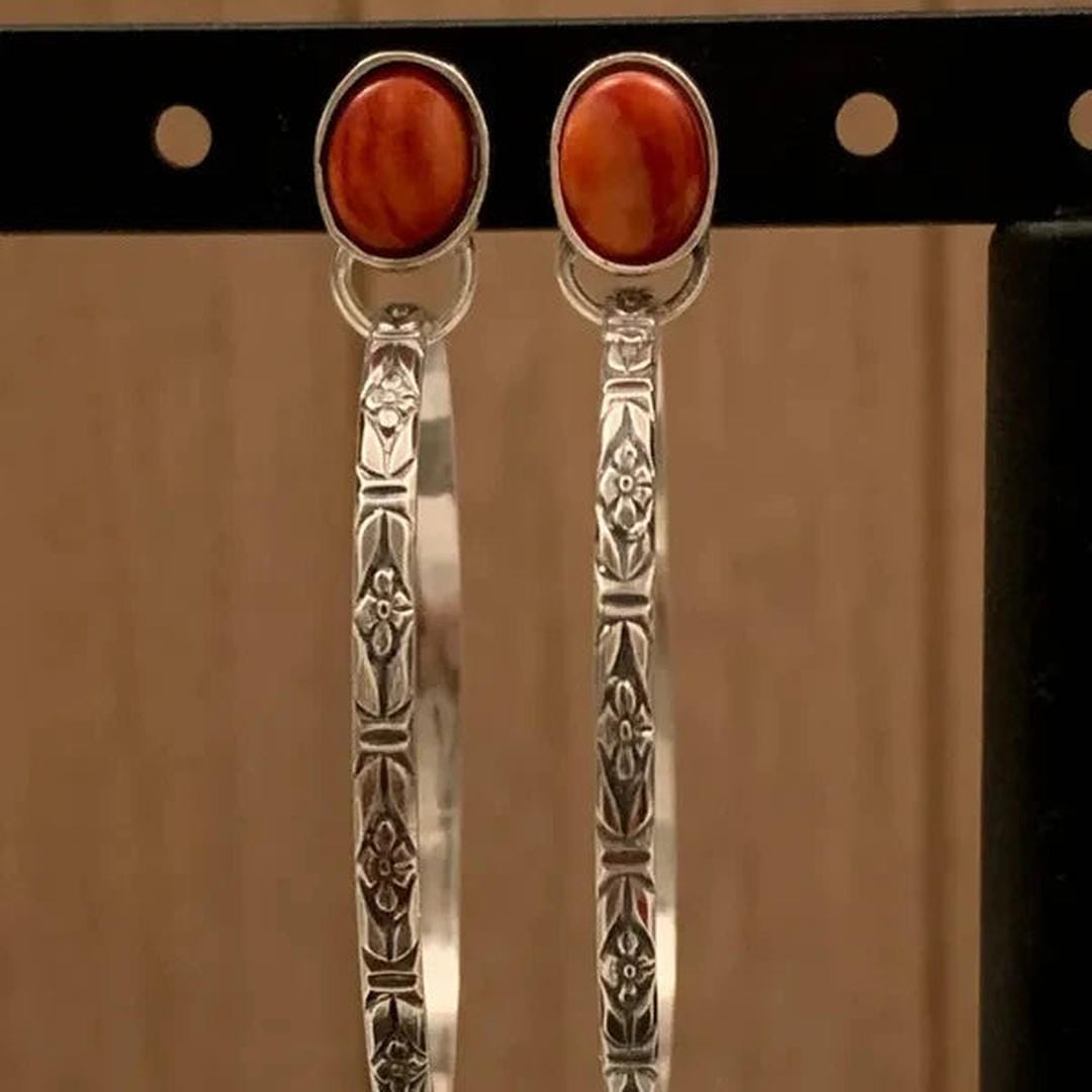 Vintage onyx boho chic øreringe