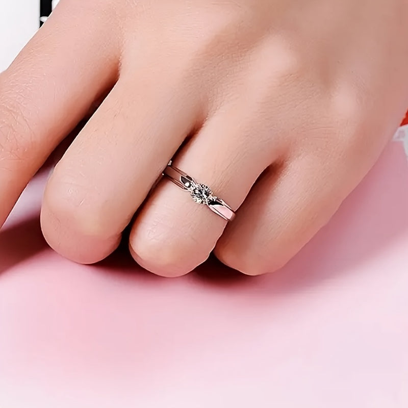 Minimalistisk ring med zirkonia i hvidguld