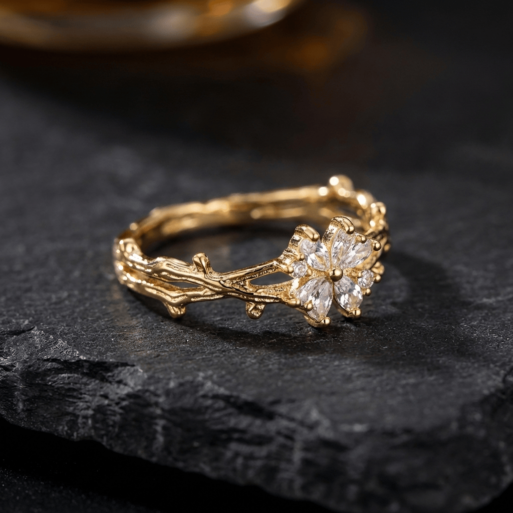 GOLDEN BRANCH RING - JUSTERBAR