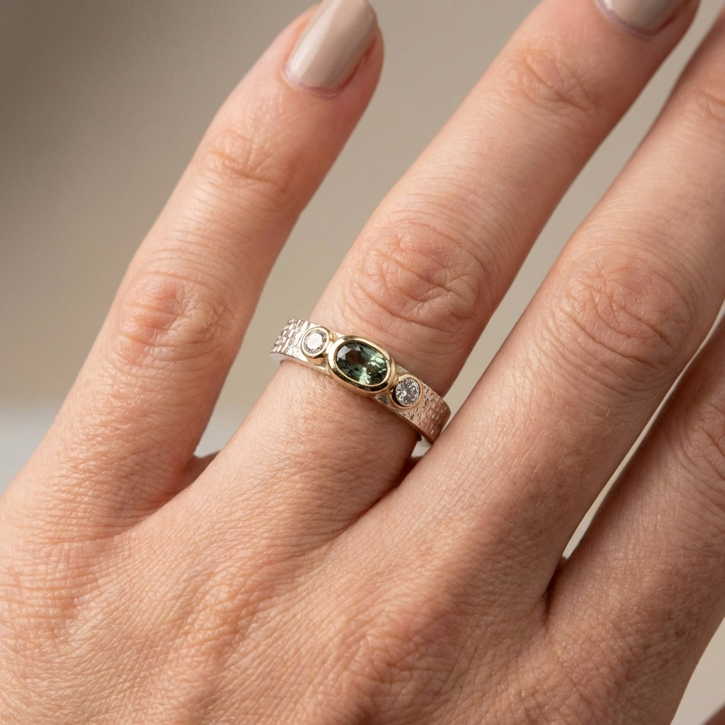 GRØN OG GULD RING
