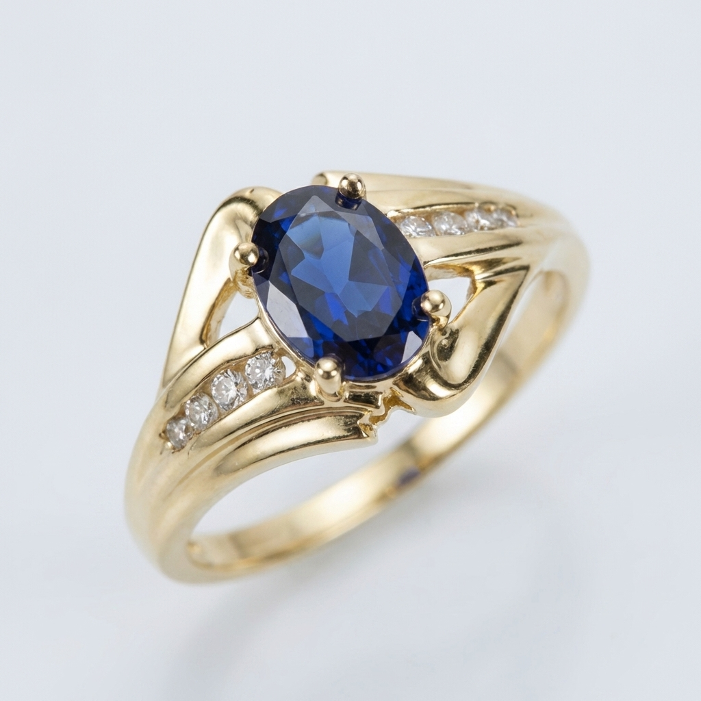 GOLD OG BLÅ MAJESTÆTSRING