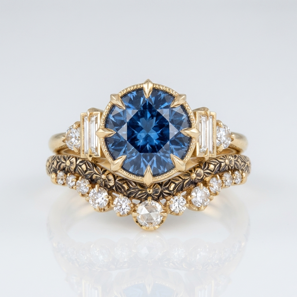 VINTAGE SAFIR GULD RING