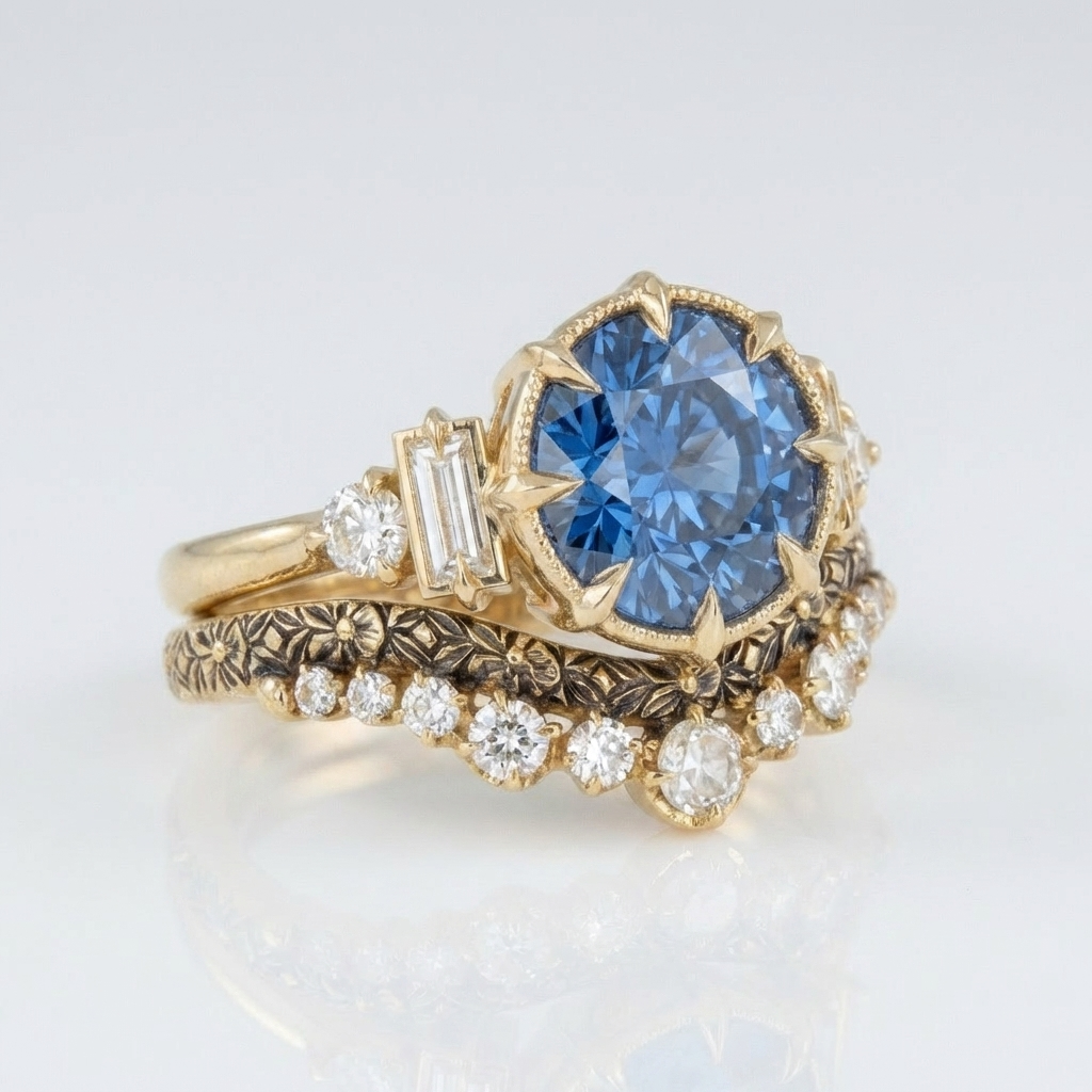 VINTAGE SAFIR GULD RING