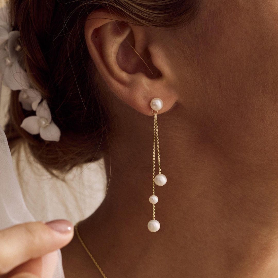 Pearl Chain Trio Drop-øreringe