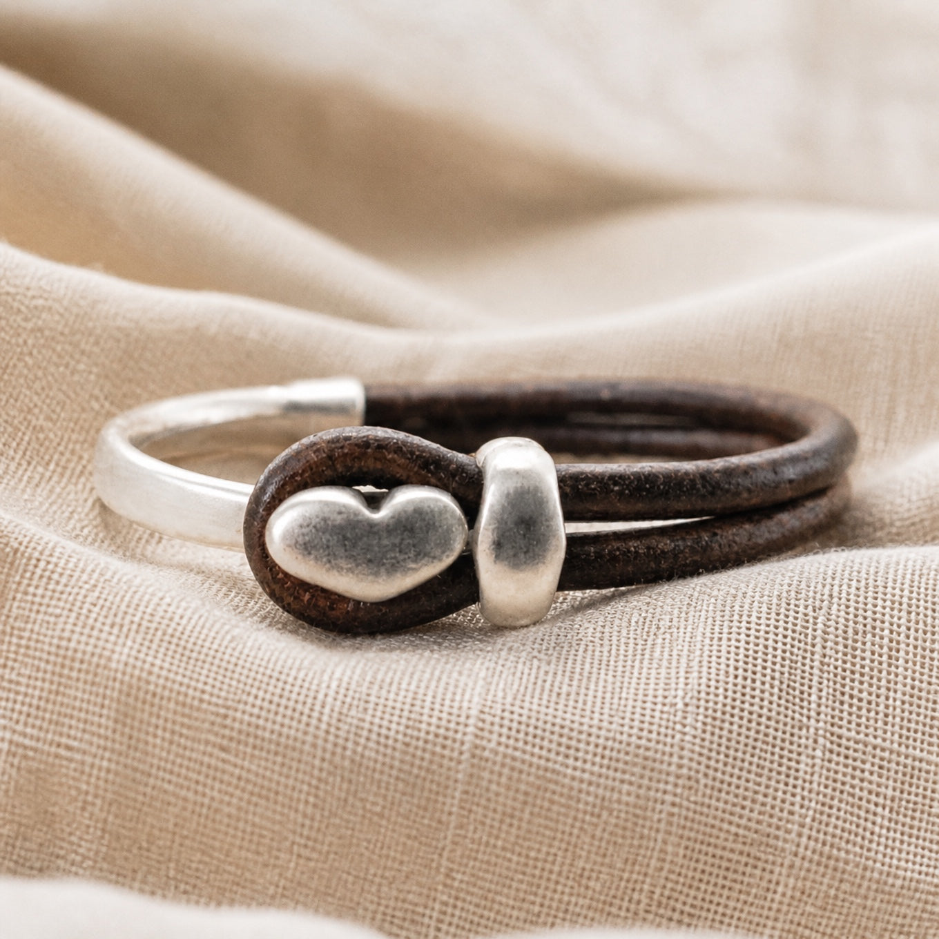 Vintage Hjerte Armbånd i Brun