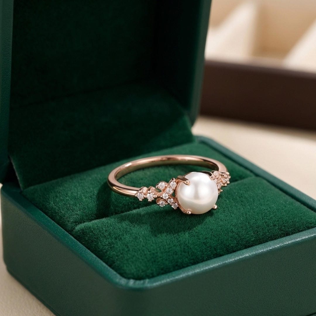 Pearl Blossom Forlovelsesring