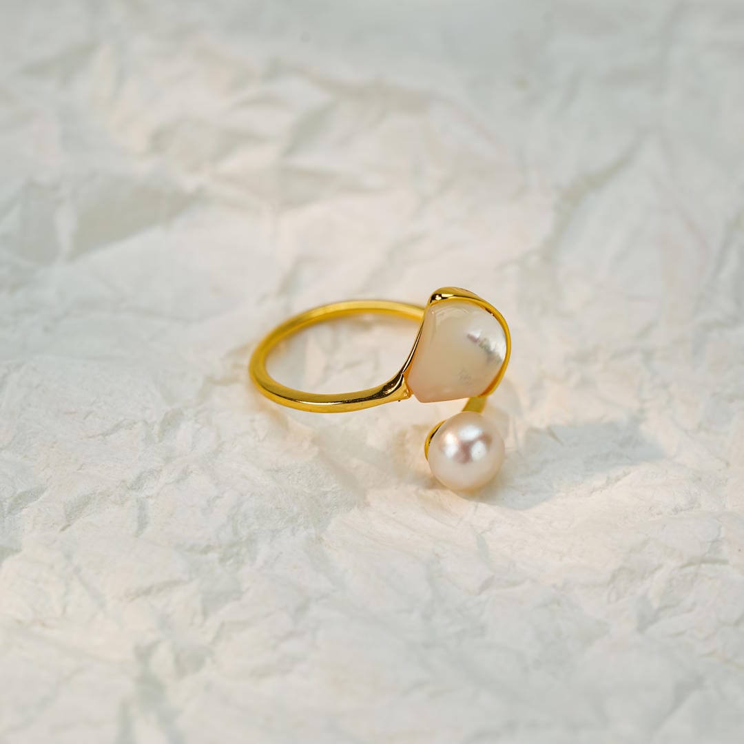 Åben Duo Pearl Wrap Ring