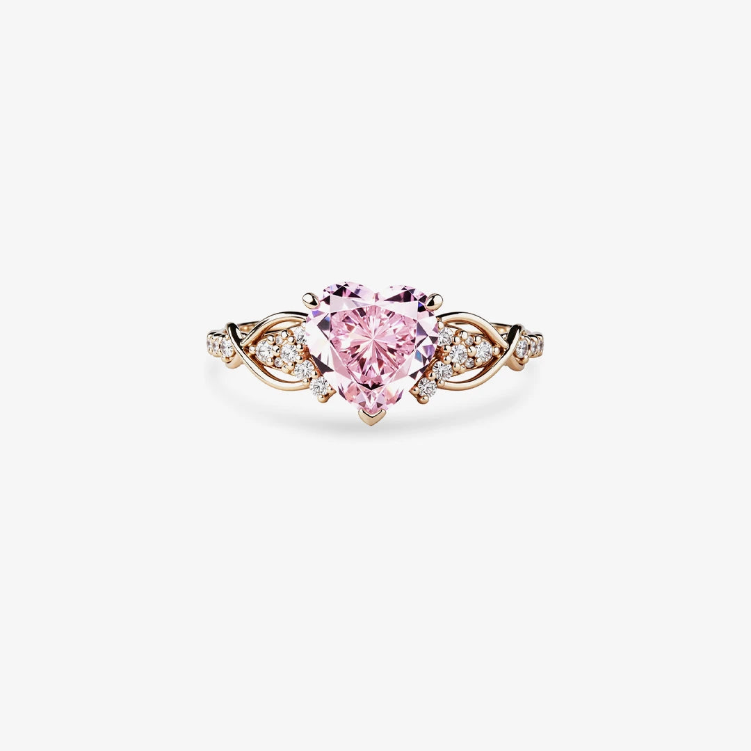 Brystkræftbevidsthedsring med lyserød diamant (1+1 GRATIS)