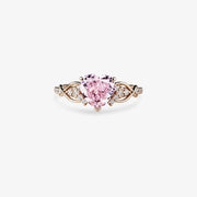 Brystkræftbevidsthedsring med lyserød diamant (1+1 GRATIS)
