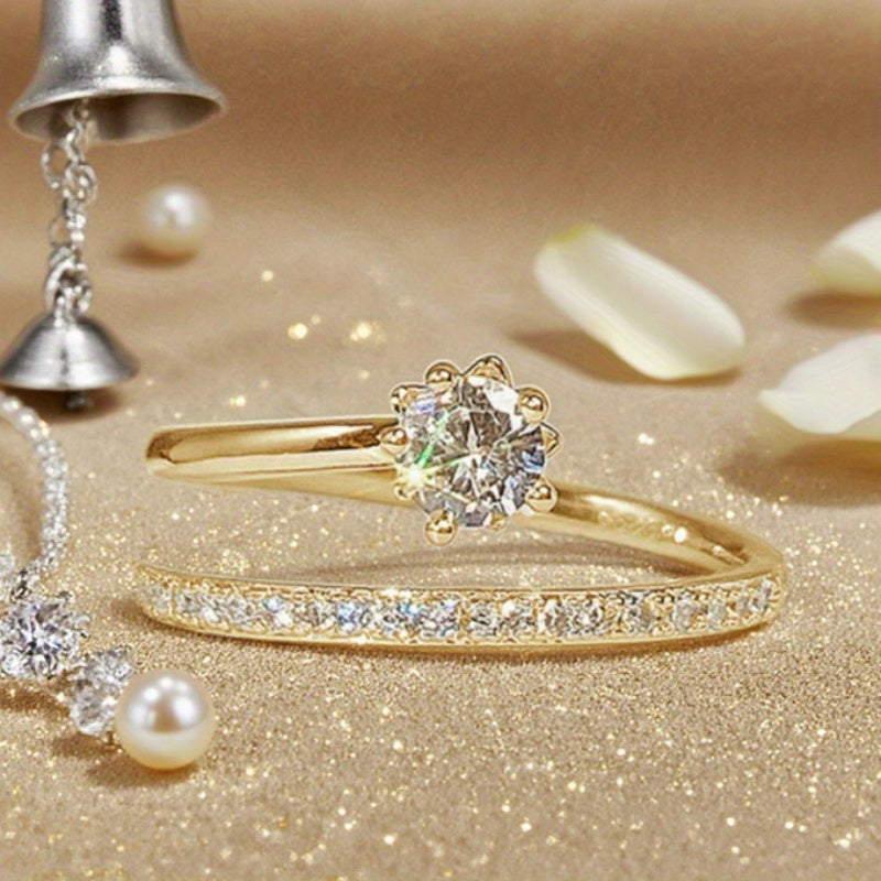 Glow-ring i hvidguld med zirkonia