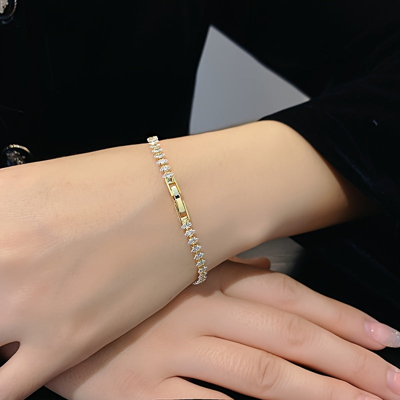 Vionelle marquise tennisarmbånd | Guld