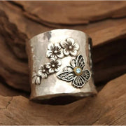 Bi Blomst Sommerfugl Bred Band Ring