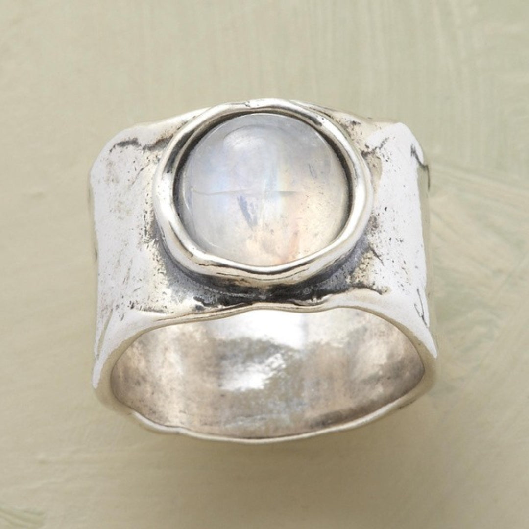 Boho-ring med månesten