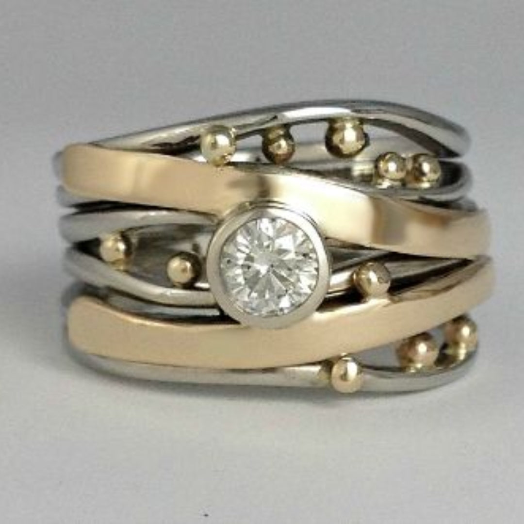 Vintage-ring med guldindlæg