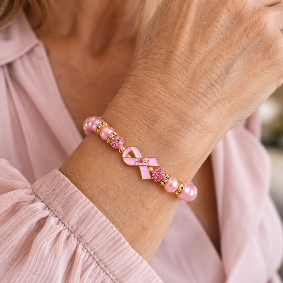 Brystkræft Awareness-armbånd med båndmærke 1+1 gratis