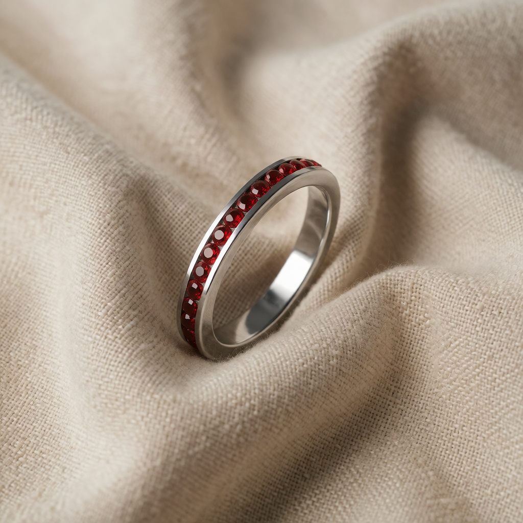 Infinity-ring med rubin | Hvidguld