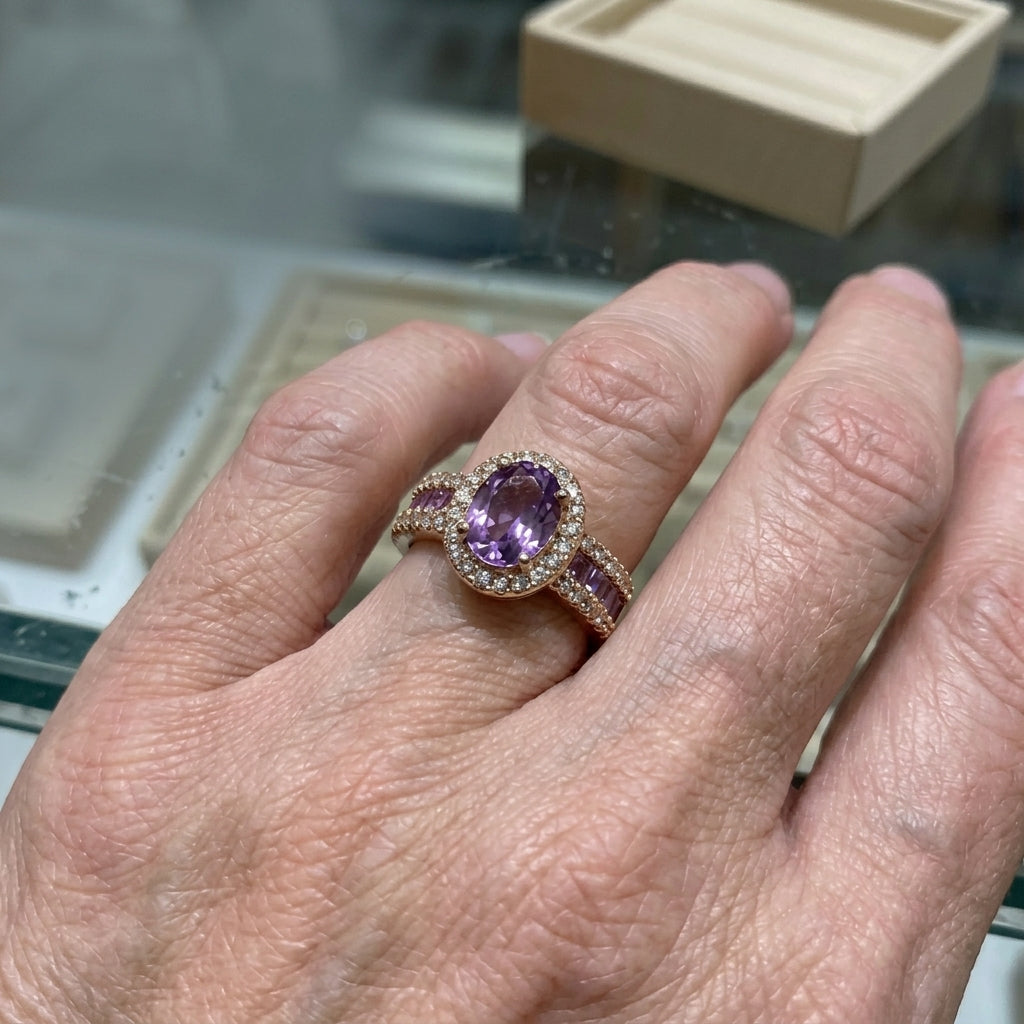 Odelia Violet Lumina Ring | Rosaguld