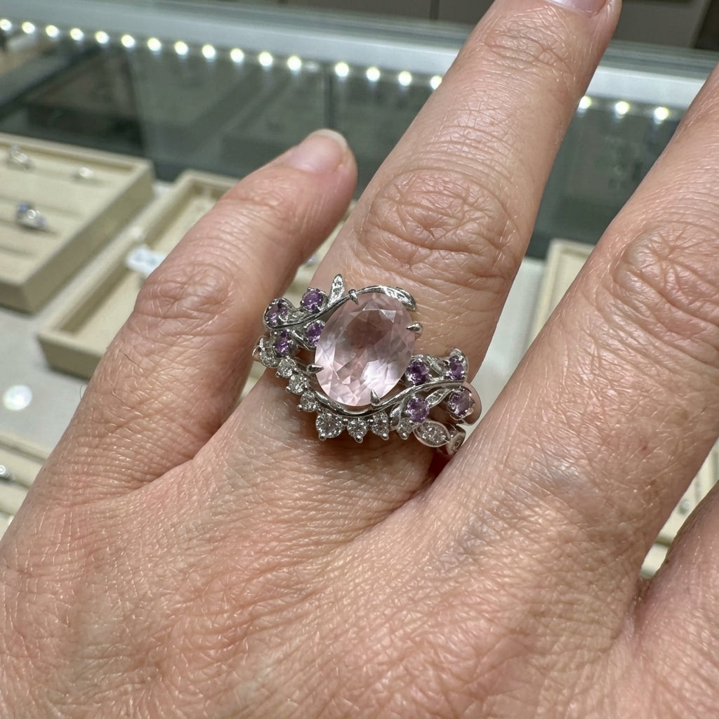Miravelle Leaf Shine Ringsæt | Hvidguld