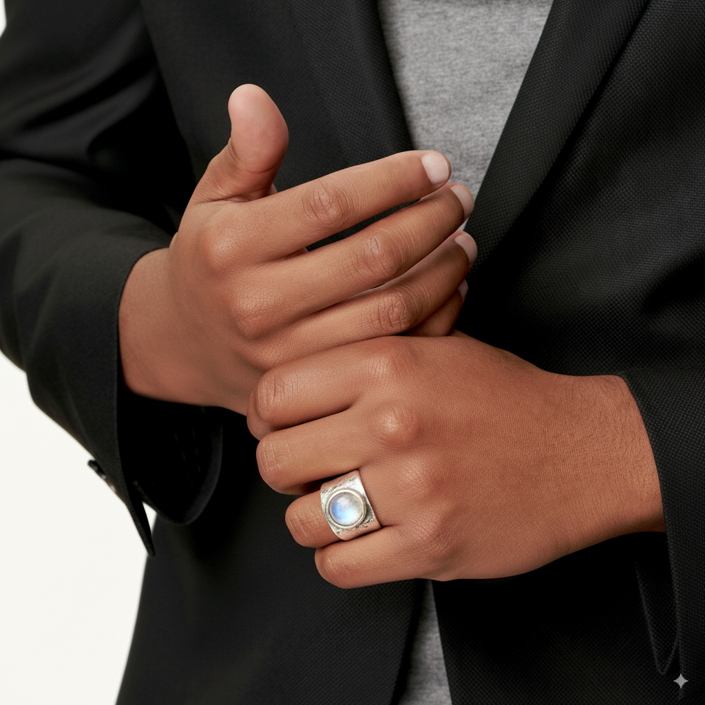 Boho-ring med månesten