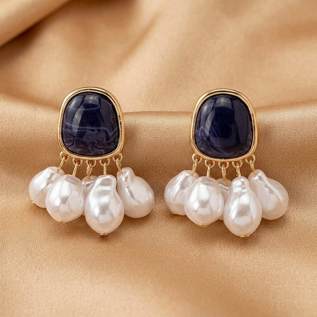 Midnight Pearl Fringe Statement Ørestikker