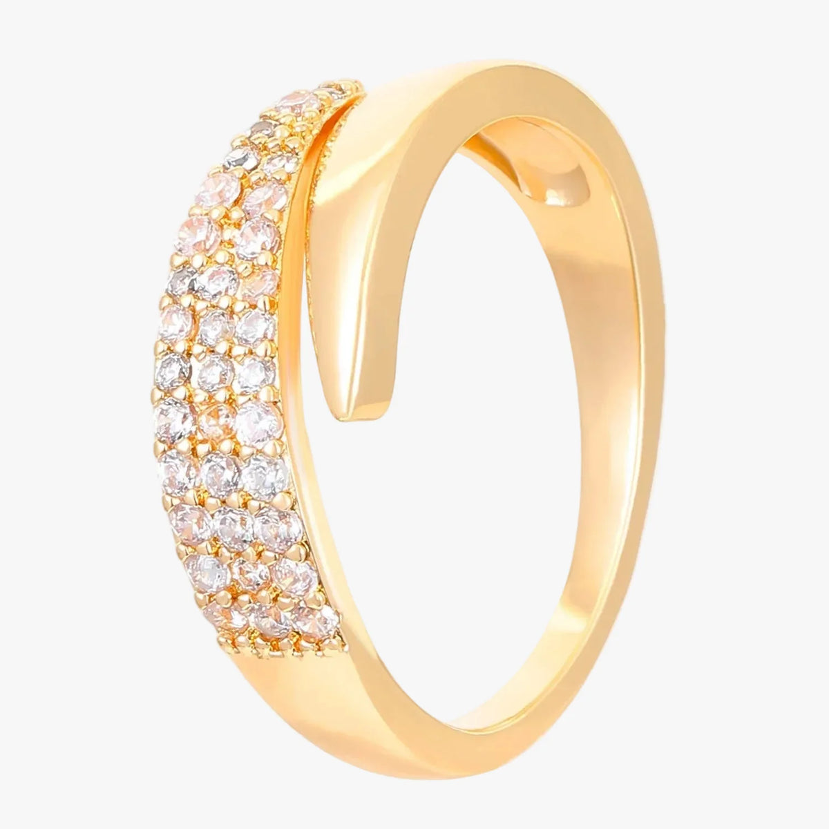 Elegant Guldring med Funklende Sten