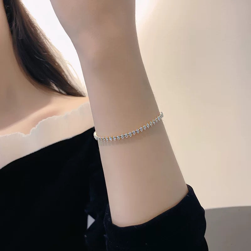 Vionelle marquise tennisarmbånd | Guld