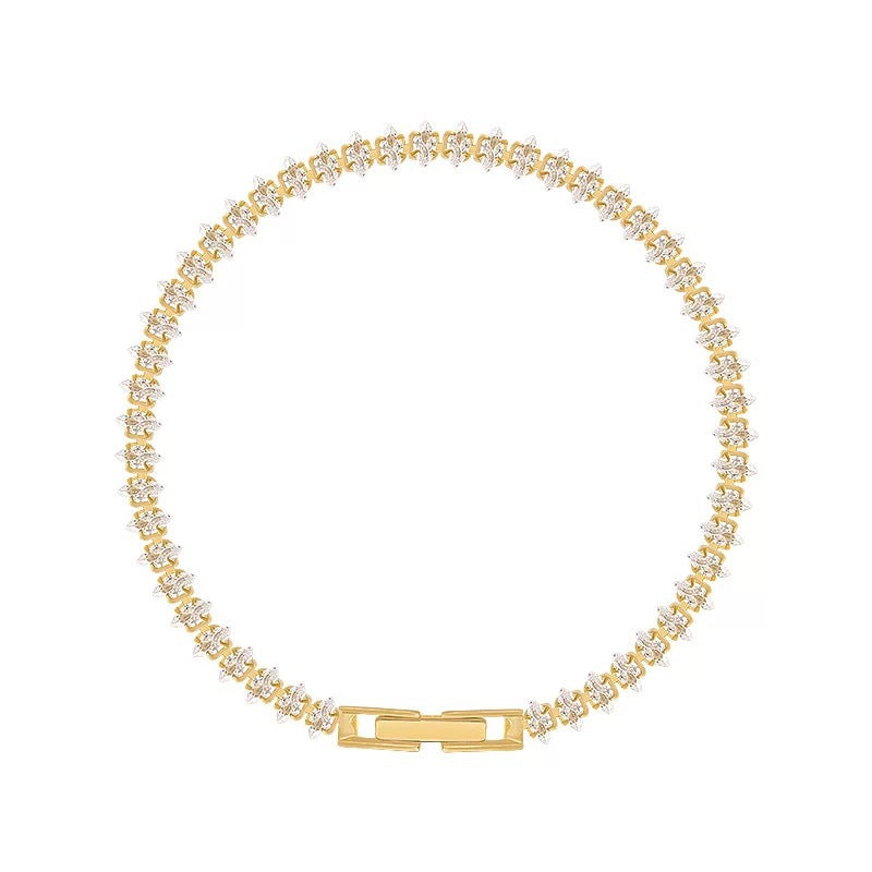 Vionelle marquise tennisarmbånd | Guld