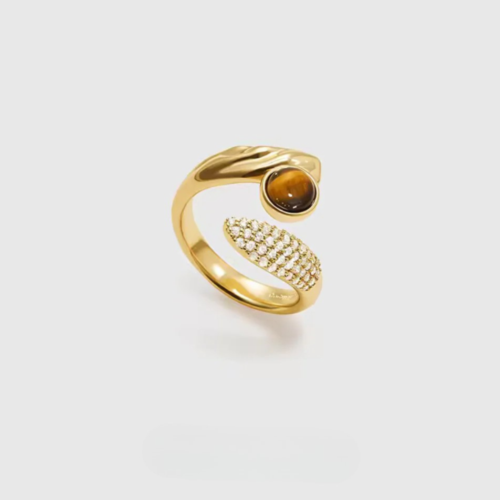 Åben ring Slange Zircon Pegefingerring