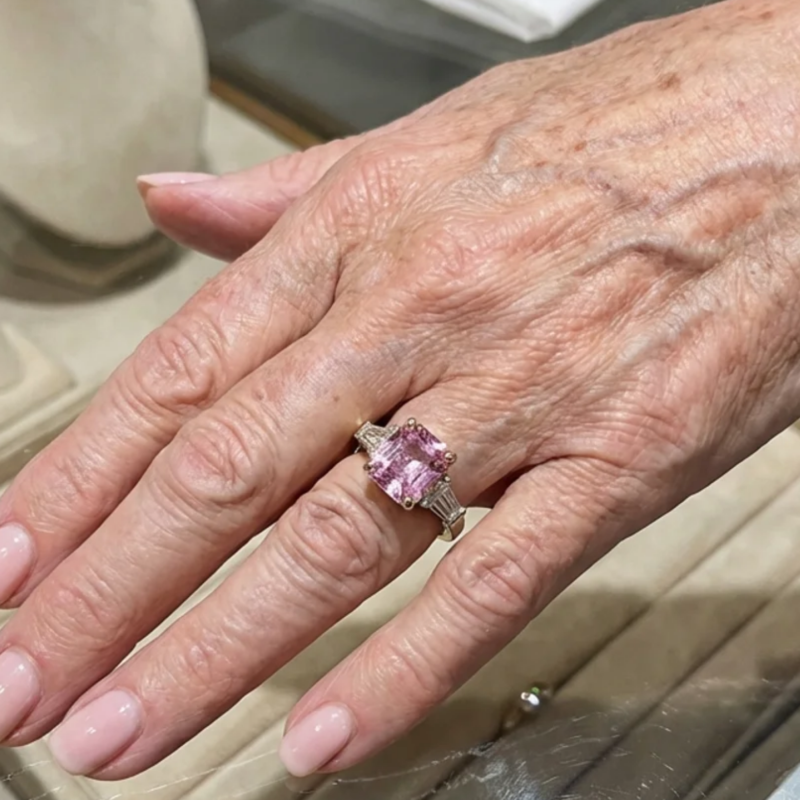 Pink Verve-ring | Hvidguld