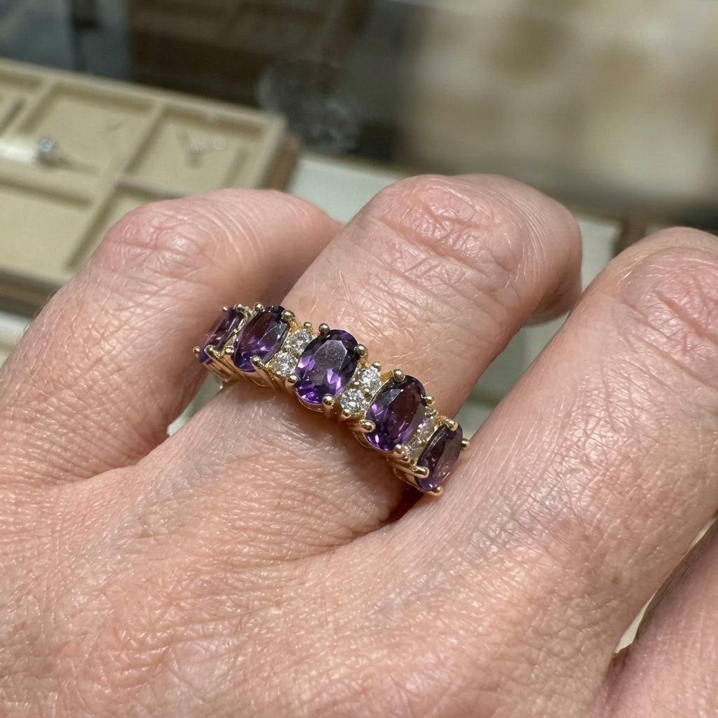 Orlina Violet Krest Ring | Rosaguld