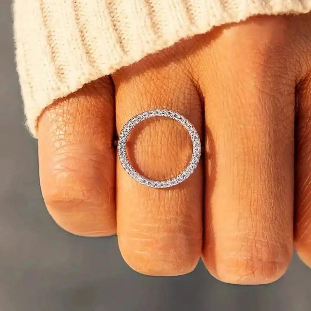 Rund Kubisk Zirkonia Ring