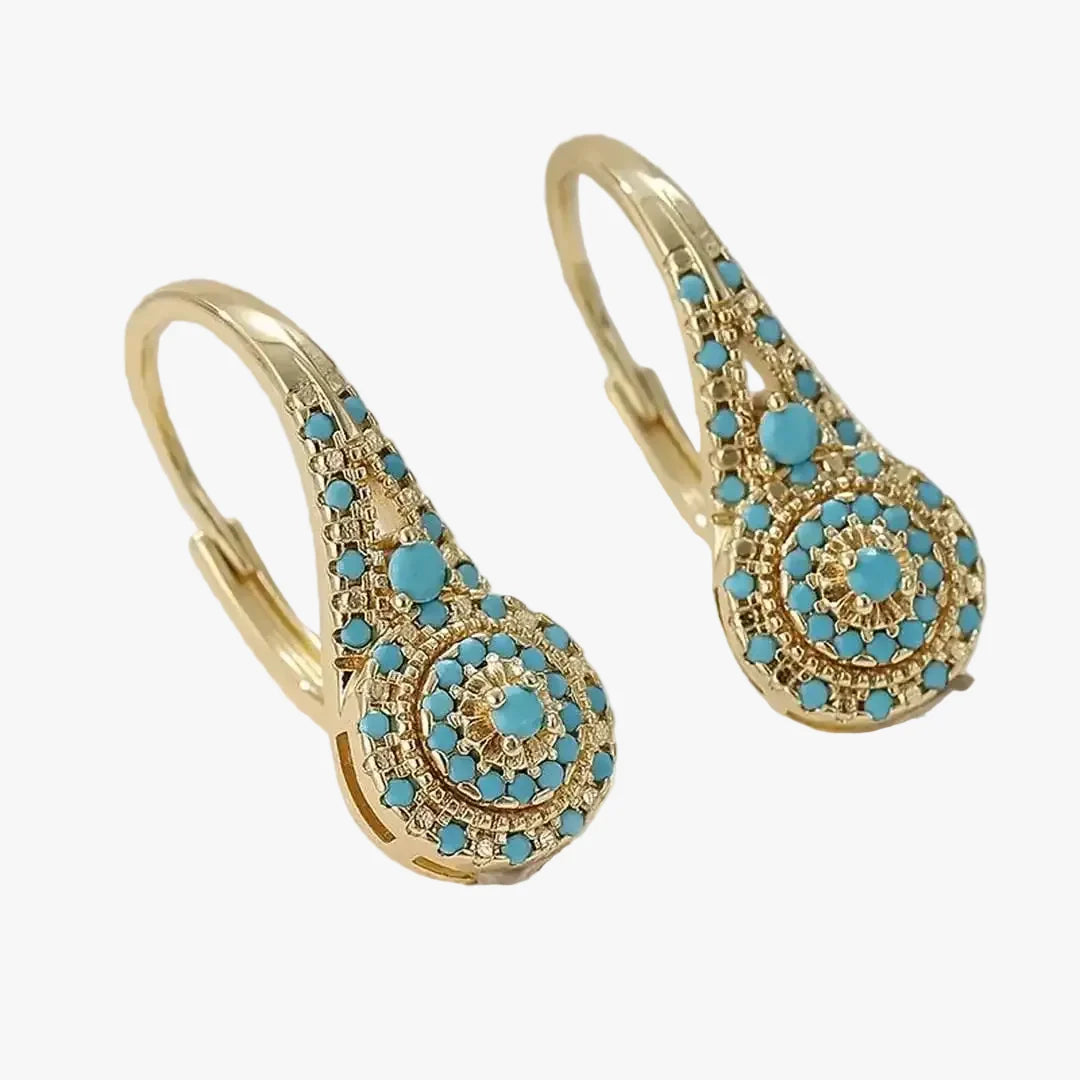 Elegante turkis Mandala-øreringe