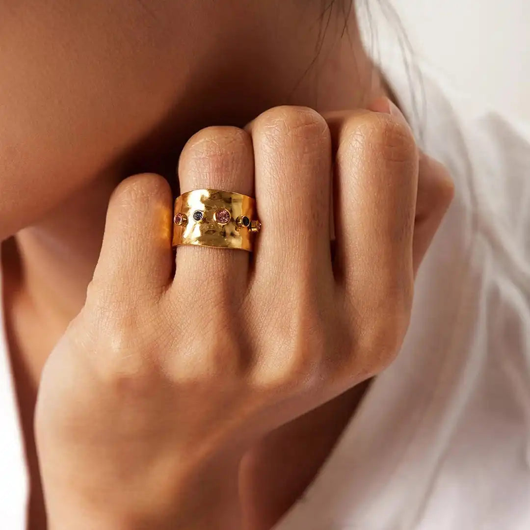 Vintage Guld Kubisk Zirkonia Ring