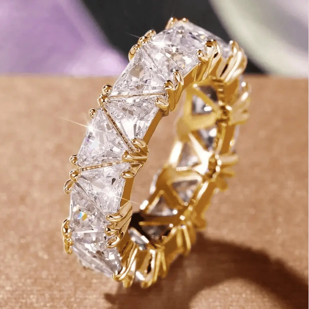 Vintage Trekantet Stenring
