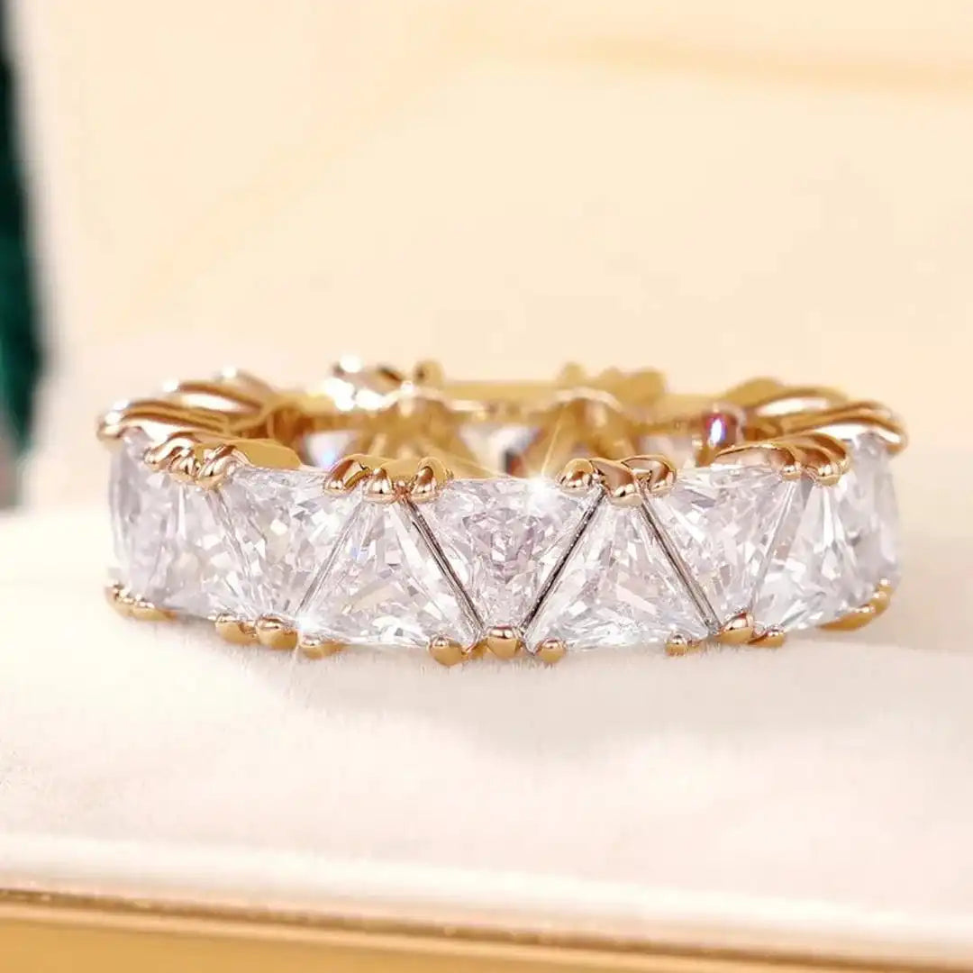 Vintage Trekantet Stenring