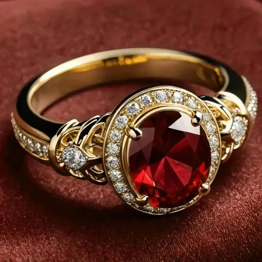 Ruby Halo knude statement-ring