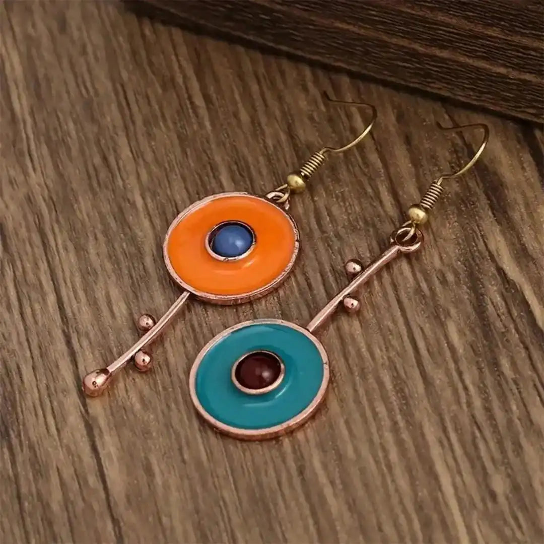 Antik bronze farvede stenøreringe