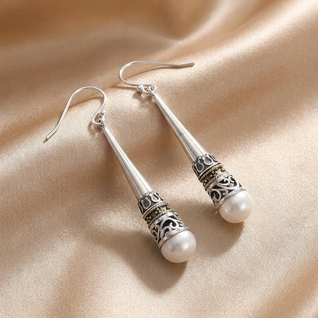 Vintage perle-talismanøreringe