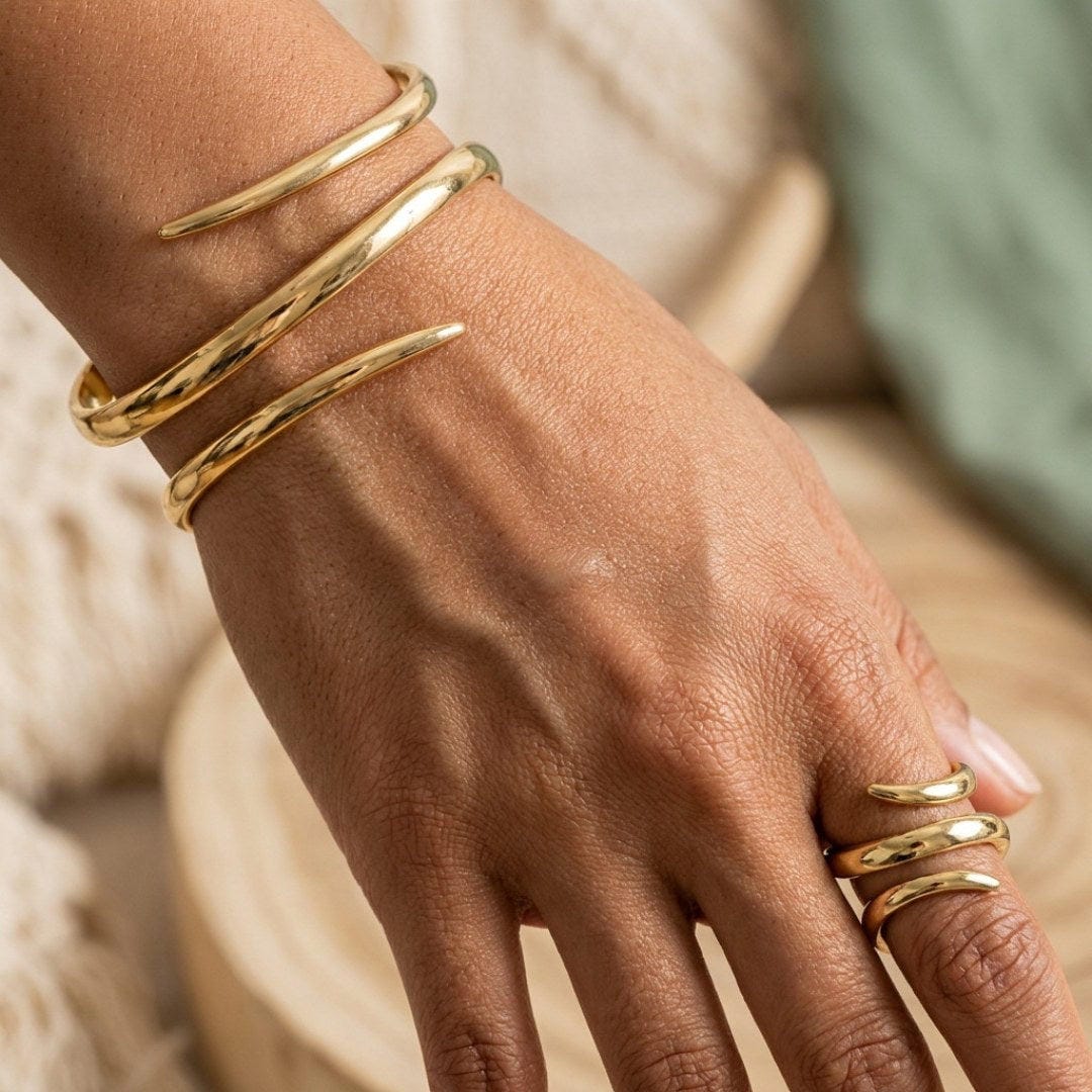 Abstrakt slange armbånd og ringsæt