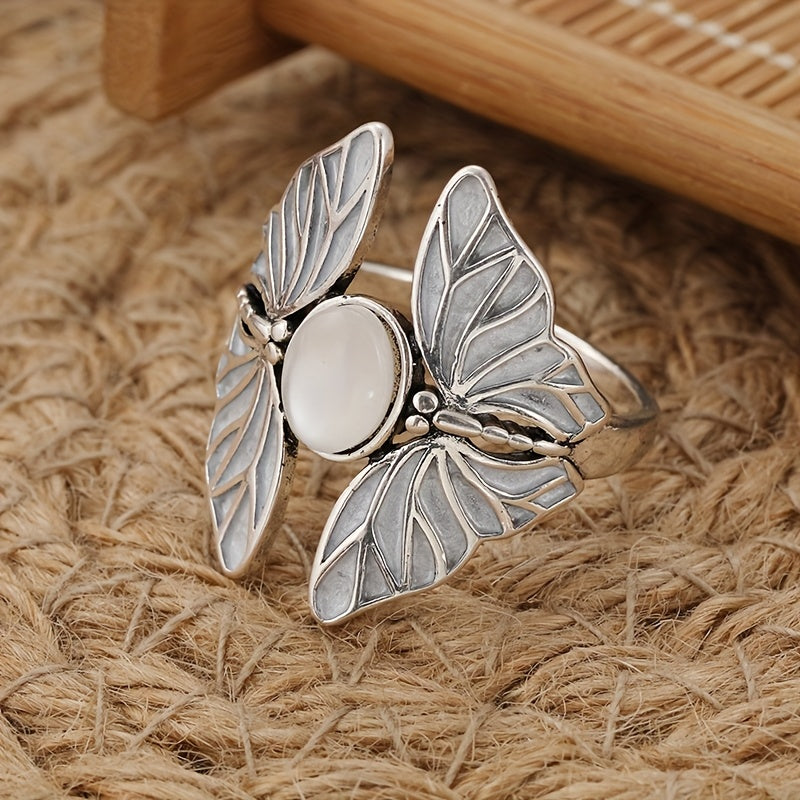 Tidløs Månesten Sommerfugl Ring