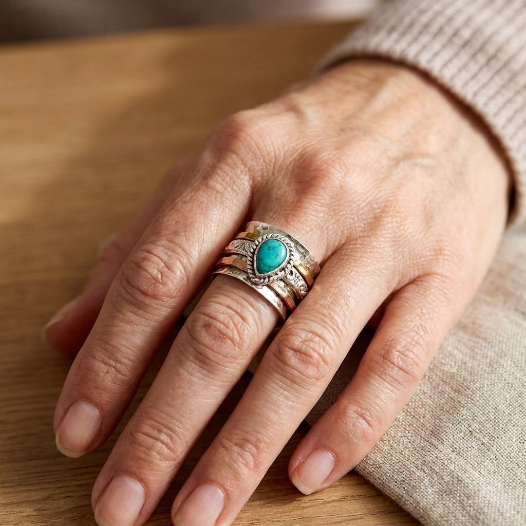 Azzurra™ - Statement-ring med Oval Turkis
