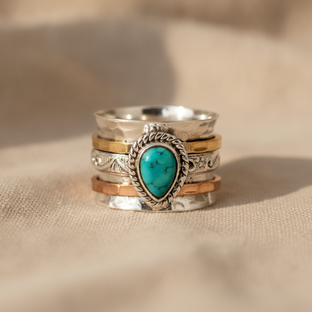Azzurra™ - Statement-ring med Oval Turkis