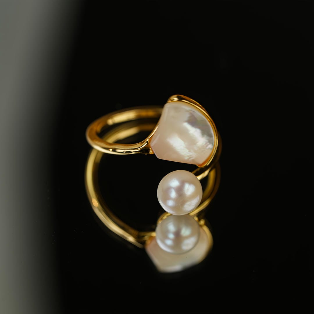 Åben Duo Pearl Wrap Ring