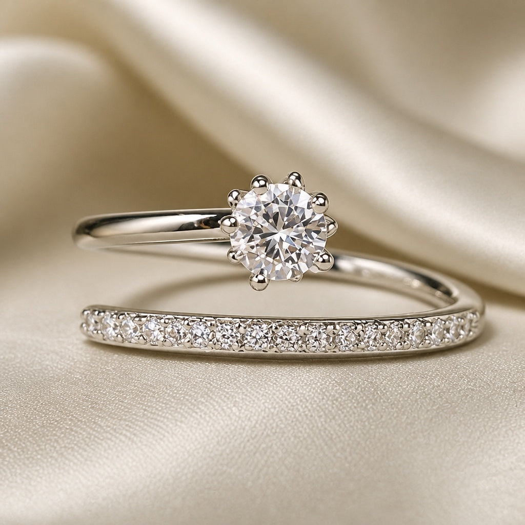 Glow-ring i hvidguld med zirkonia