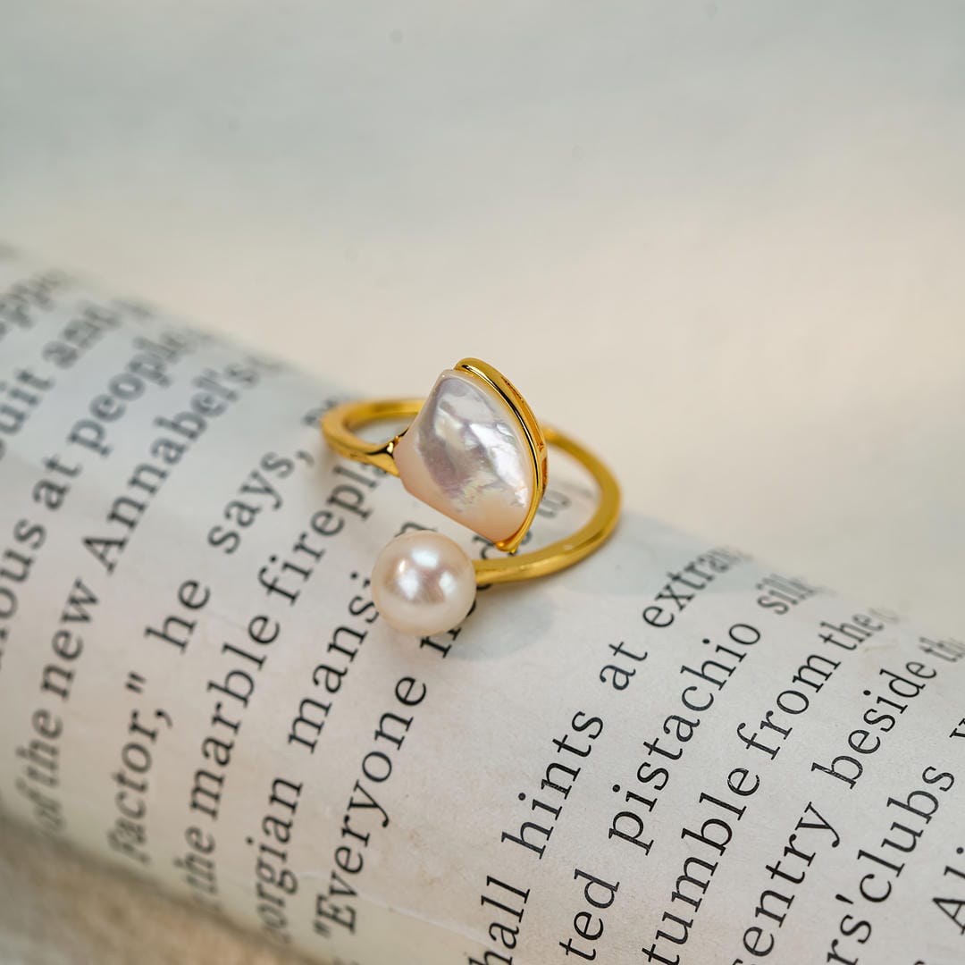 Åben Duo Pearl Wrap Ring