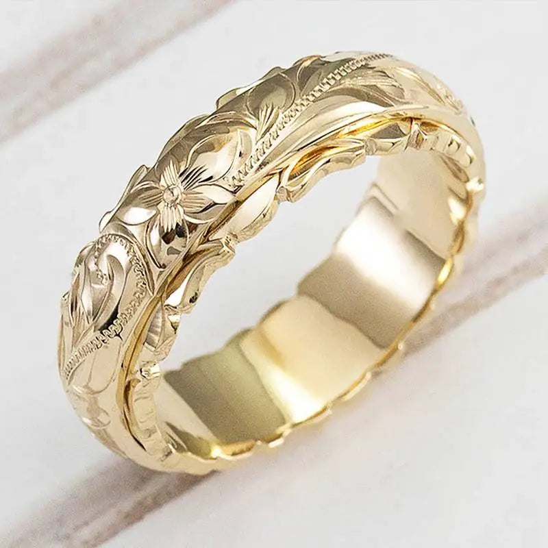 Guldring "Antik Blomst"