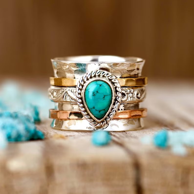 Azzurra™ - Statement-ring med Oval Turkis