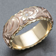 Vintagering i guld med rose