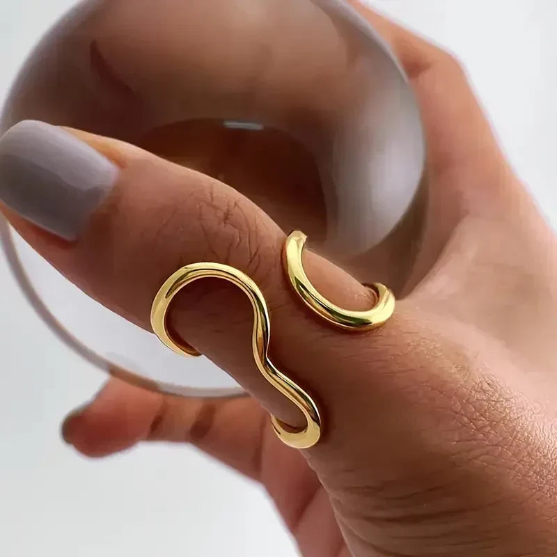 Uregelmæssig bølget ring | Guld